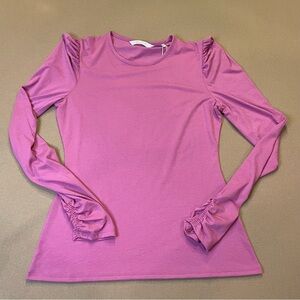Rebecca Taylor Ruched Long Sleeve Tee Size Medium New w Tag